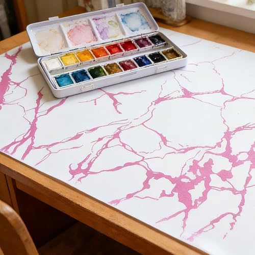 Pink Marble Pattern Shelf Liner, Non-Adhesive Non-Slip Thickened
