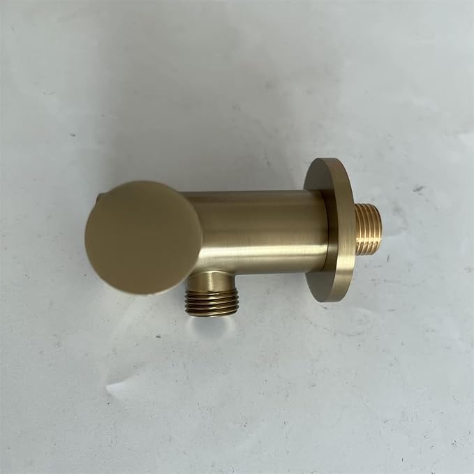 Hand Held Shower Head Holder with Hose Connector Shower Wand Holder Wall Mount Adjustable Handheld Shower Handle Sprayer Holder Shower Hose Adapter Shower Elbow with Spray Head Bracket Brushed Gold