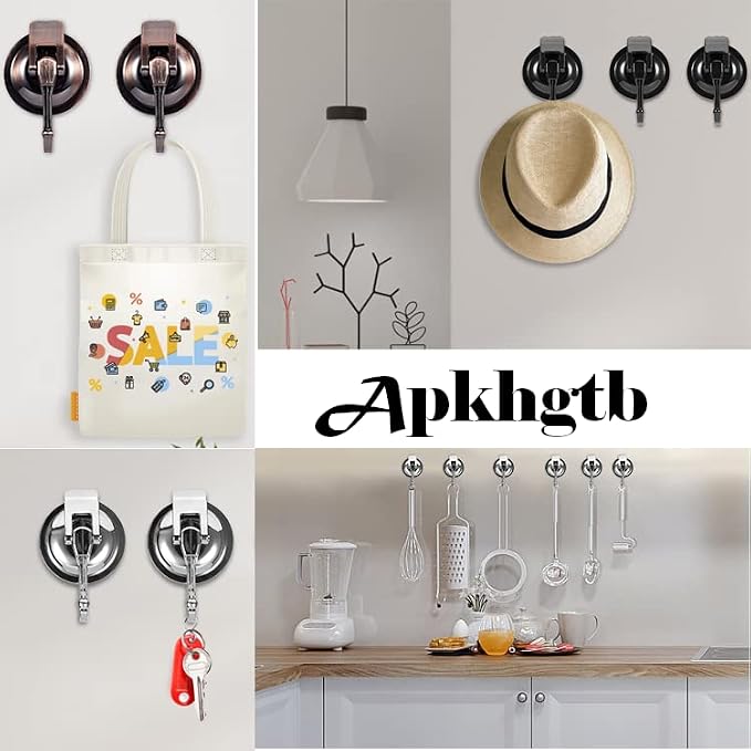 Heavy Duty Suction Cup Wreath Hanger - Professional Vacuum Suction Hooks for Front Door Glass Window, Waterproof Shower Hooks for Towel Loofah Bathrobe, 11lbs Max Load (4 Pack, Black)