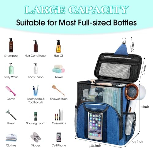 Attmu Mesh Shower Caddy Portable Dorm Room Essentials, Toiletry Tote Bag