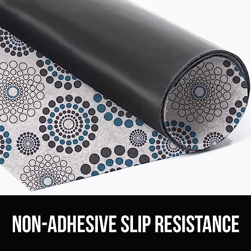 GORILLA GRIP LeakGuard Under Sink Mat, 24x60 Spiral Gray Turquoise