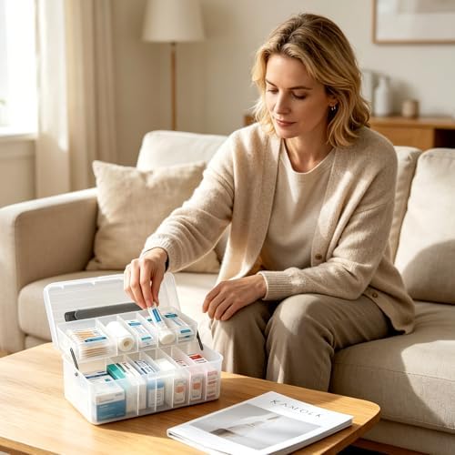 Large Bandage Organizer,Medicine Cabinet Organizer,2 Tier