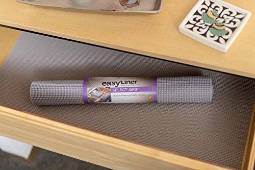EasyLiner Select Grip Shelf Liner - Easy to Install & Cut to Fit - Non Slip, Non Adhesive, Drawer Shelf & Cabinet Liner for Kitchen, Bathroom, Pantry Cupboards, 20 in x 6 ft (6 Rolls), 36 ft, Gray