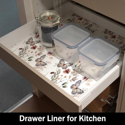 Floral Shelf Liners Non Adhesive and Strong Non-Slip