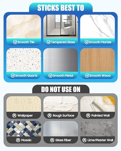 9 Pack Shower Caddy Adhesive Replacement, Strong Waterproof Transparent Adhesive Strips, No Drilling Shower Shelf Adhesive Hooks for Bathroom Shelves, Corner Basket, Soap Holder & Kitchen Racks