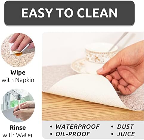 12X480 Inch Shelf Liner with Scissor & Tape Measure for Kitchen Cabinets, PVC Drawer Liner for Dresser Non-Slip Bathroom, Non-Adhesive Cabinet Liner Washable (Chocolate Cream Color)
