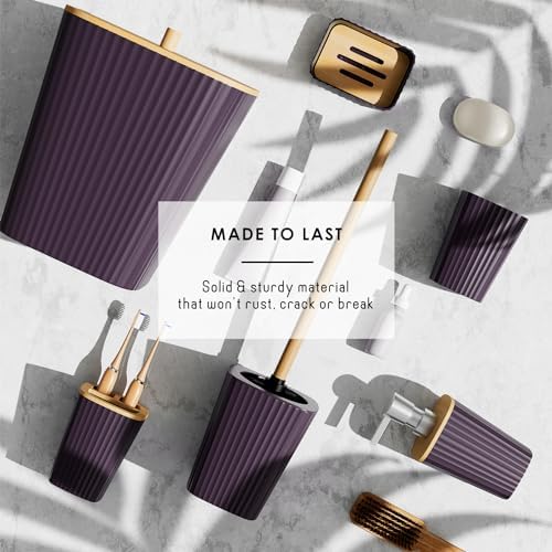Clara Clark Purple Bathroom Set, Bathroom Sets with Shower Curtain and Rugs