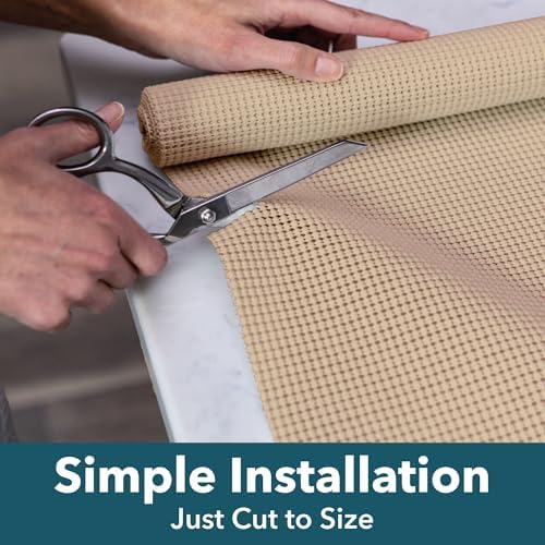 EasyLiner Select Grip Shelf Liner - Easy to Install & Cut to Fit - Non Slip, Non Adhesive, Drawer Shelf & Cabinet Liner for Kitchen, Bathroom, Pantry Cupboards, 12 in x 24 ft (1 Roll), 24 ft, White