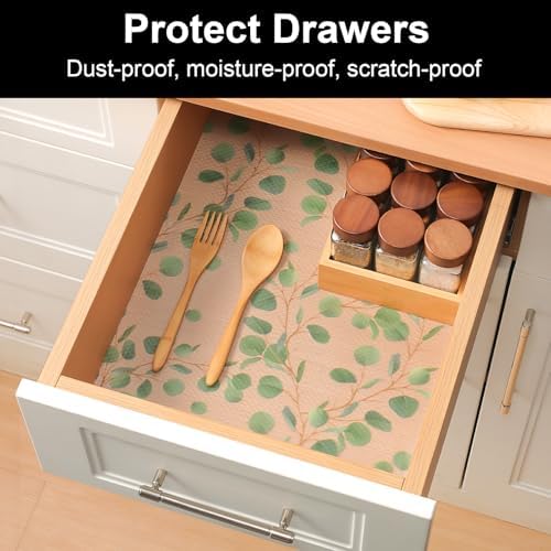 Cooyes Shelf Liner Drawer Liners, Shelf Liners for Kitchen Cabinets, Non-Adhesive Cabinet Liner, EVA Waterproof Non-Slip Refrigerator Liners for Kitchen Drawers（23.6" W x 118" L）