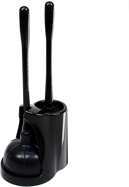 Casaphoria Toilet Plunger and Bowl Brush Combo for Bathroom Cleaning,Bathroom Accessories, Dark Black