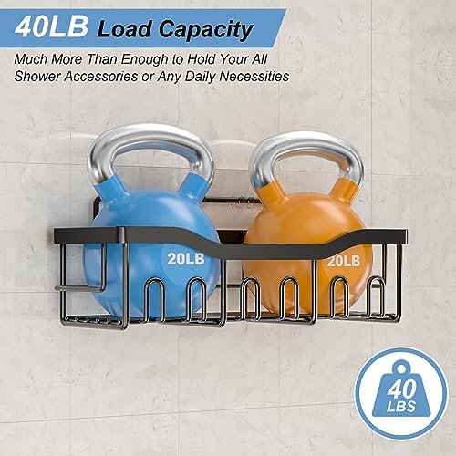 Shower Caddy 6 Pack Shelves - Self Adhesive Bathroom Organizer, Drill-Free & Quick-Dry, Rustproof Stainless Steel Shower Shelf