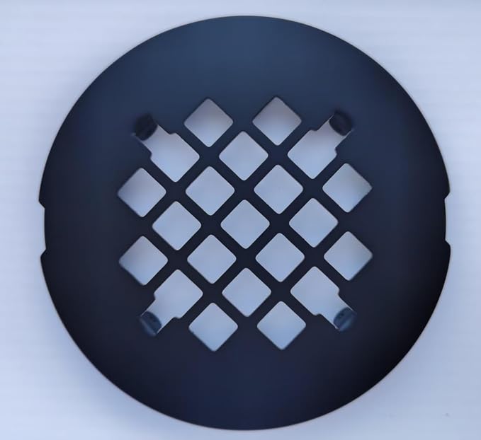 4-1/4 inches Snap-On Round Shower Drain Cover, Stainless Steel (Matte Black)