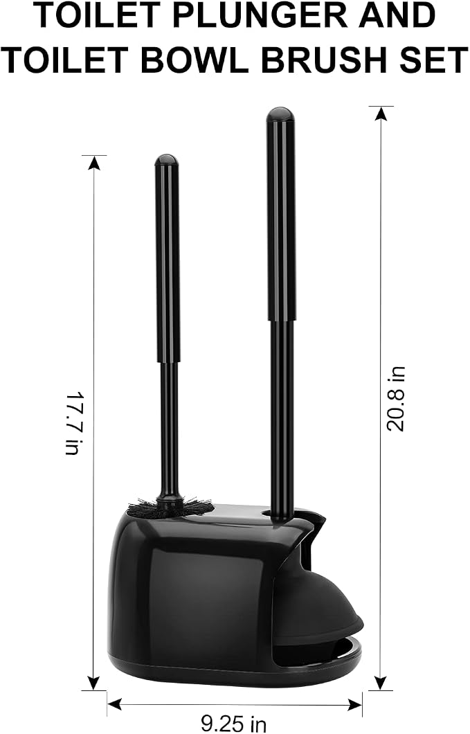 SetSail 2 Packs Toilet Brush and Plunger Set, Semi-Hidden Toilet Plungers | Heavy Duty Toilet Bowl Brush and Holder for Bathroom Toilet Plunger and Brush Set for Deeply Cleaning
