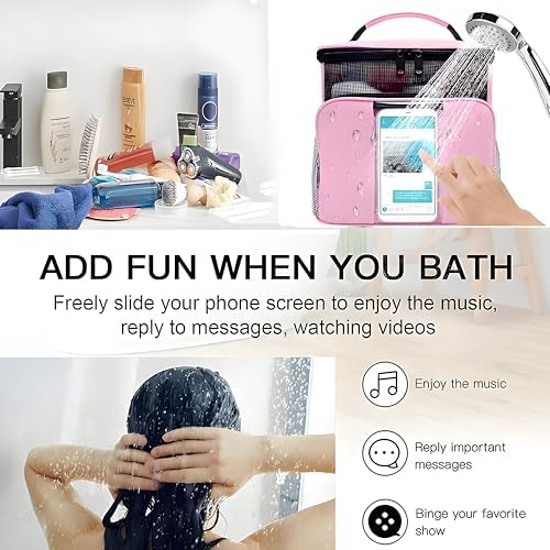 Pink shower Caddy,Dorm Room Essentials for Girls-Mesh Shower Caddy,Quick Dry Portable Hanging Toiletry Bag,Large Makeup Organizer for Full-Sized Toiletries,Travel Essentials for Camping,Gym,Swimming