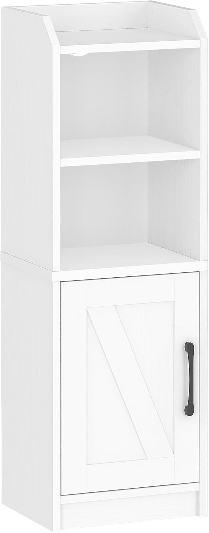 Hzuaneri Bathroom Storage Cabinet, Small Farmhouse Corner Floor Cabinet with Door and Shelves, Narrow Toilet Paper Holder Stand, Bathroom Organizer with Adjustable Shelf, for Small Spaces, White
