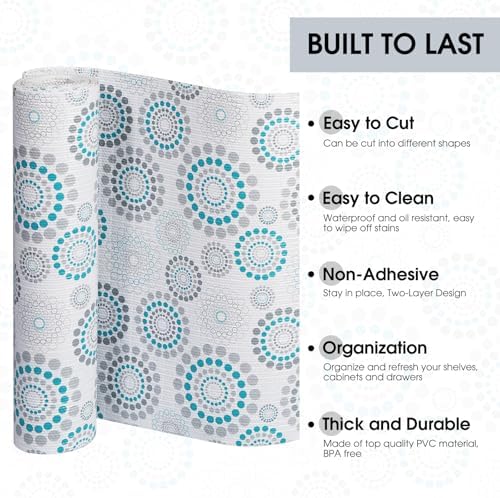 Drawer and Shelf Liner for Kitchen Cabinets, Spiral, 18IN X 20FT