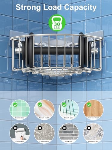 SMARTAKE 2-Pack Corner Shower Caddy Deep Basket, SUS304 Stainless Steel