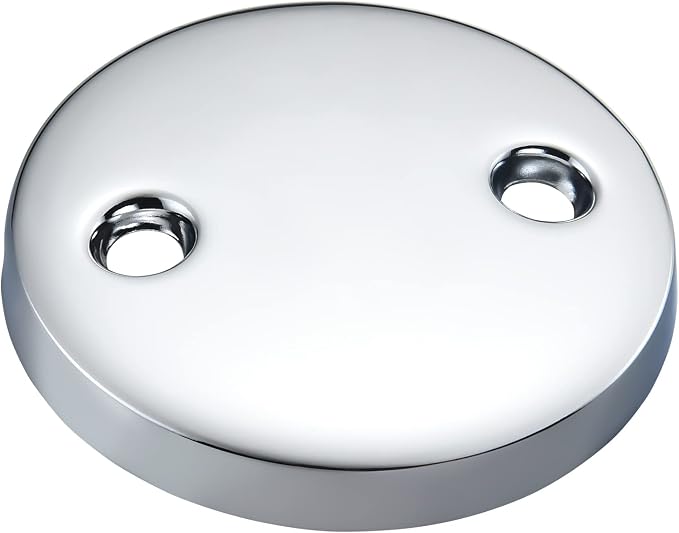 DTT101 Repalcement for Kingston Brass and for Delta 2 Hole Bathtub Overflow Plate,3-3/16 Inches Diameter,Polished Chrome