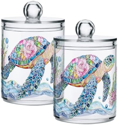 2 Pack Qtip Holder Dispenser for Cotton Ball Mtazmzmxnjy3z0vob2lkb1cyt1cx(1) Swab Round Pads Clear Plastic Acrylic Jar Set Bathroom Canister