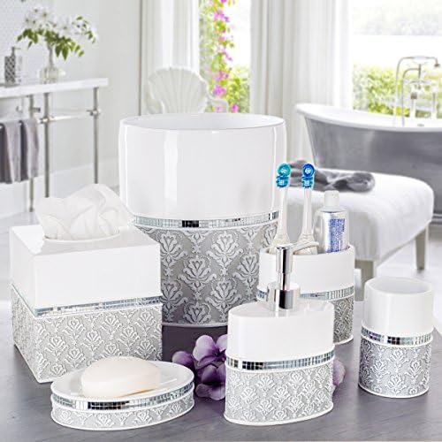 Creative Scents Mirror Damask Grey and White Soap Dispenser