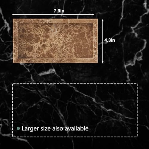 Natural Small Marble Vanity Tray, Stone Organizer for Bathroom & Kitchen