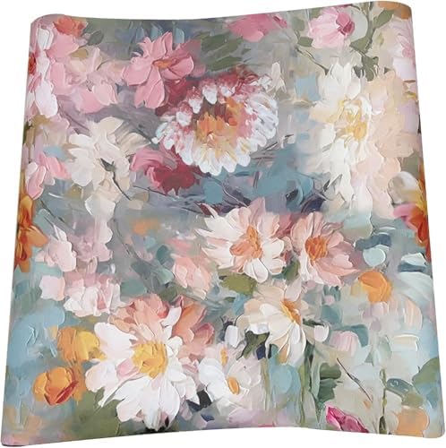 Vintage Ink Flowers Adhesive Shelf Paper Thick Drawer Liner Textured Floral Contact Paper Shelf Liners for Kitchen Cabinets Adhesive 17.3" x 393"