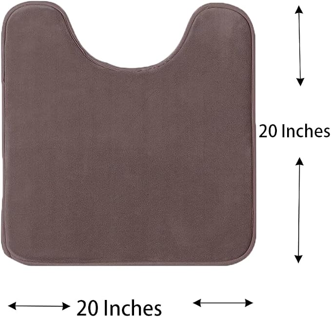 Madeals Toilet Mat and lid Cover Set with Toilet Tank Cover 3 Piece Toilet Set Brown