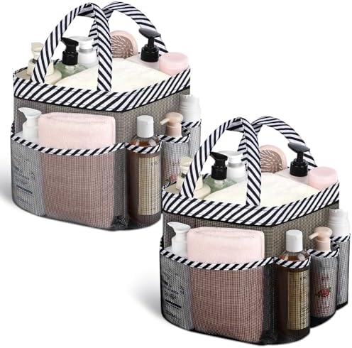 Mesh Shower Caddy Portable - 9 Pockets for College Dorm Room Essential