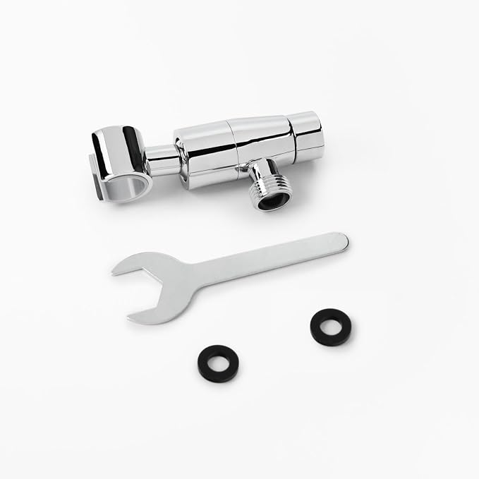 Shower Head Holder,All Metal Handheld Shower Head Holder,Adjustable Shower Arm Mount Bracket,Shower Head Bracket,Chrome,1G1MK