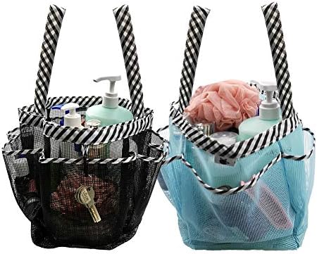 SPINFOX 2 Pack Mesh Shower Caddy Portable, Hanging Bags for Camping Dorm