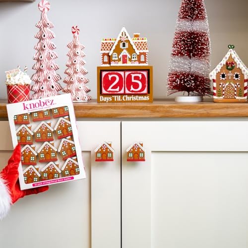 Knobēz 12pk Gingerbread House Decorative Knob Covers - Christmas Ornaments