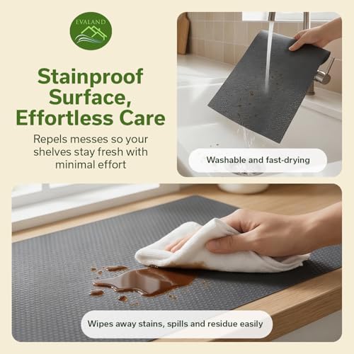 EVALAND Shelf Liner Cabinet Liner Non-Adhesive Drawer Liner 17.7 in x 33 FT