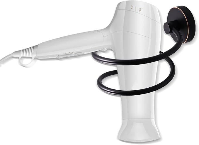 Bathroom Hair Dryer Holder Hair Care Tools Holder Wall Mount Chrome Finished Stainless Steel-Balck