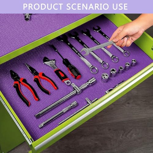 Foam Toolbox Liner Drawer Liner, Non-Slip Shelf Liners 24"W x 288"L Purple