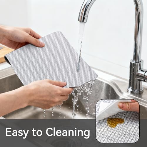 FIFTY FEET 18"x96" Non-Adhesive Shelf Liner for Kitchen Cabinets and Drawers, Washable Non-Slip PVC Cabinet Liner (Black Circle)(1 Roll)
