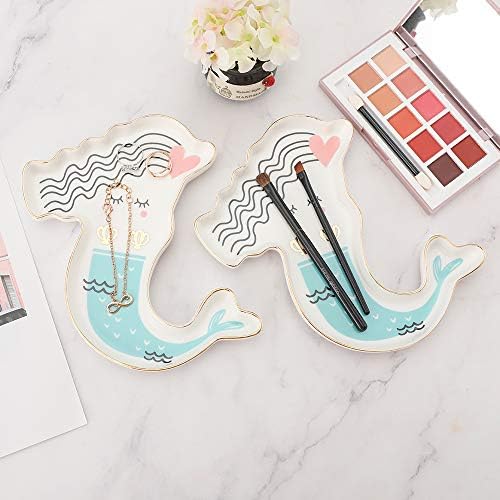 Stephanie Imports Mermaid Ceramic Trinket Plate and Decorative Jewelry Dish