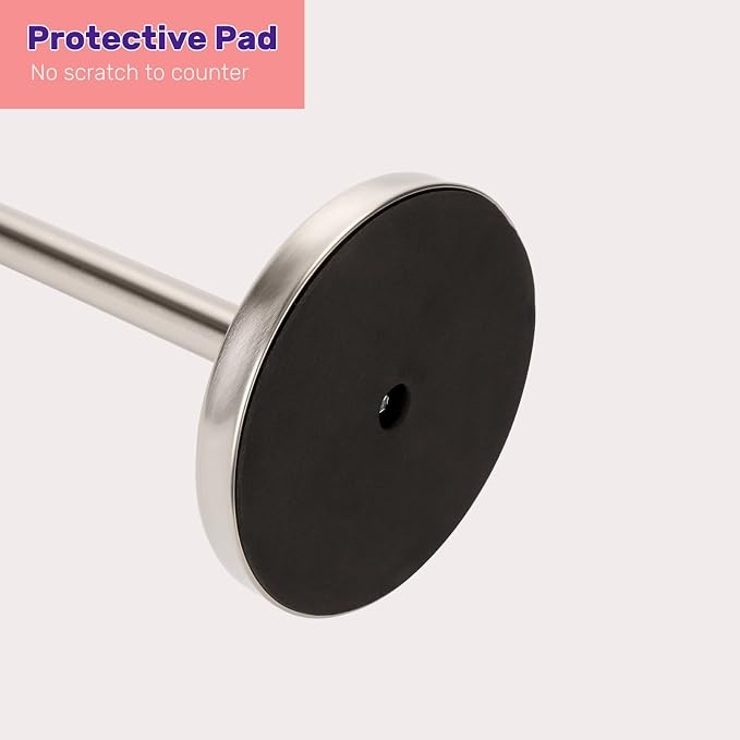 Hand Towel Holder Stand for Bathroom Vanity Countertop SUS304 Stainless Steel T-Shape Free Standing Towel Rack Stand Towel Bar for Bathroom Kitchen (Brushed Nickel)