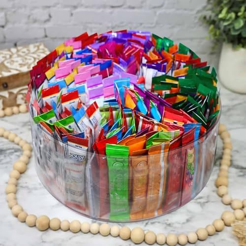 Drink Packet Organizer for Powdered Drink Mix,Powder Packet,Water Packet,Water Flavor Packet,hydration packets, Lazy Susan 360° Turntable Organizer for Drink Mix Necessities