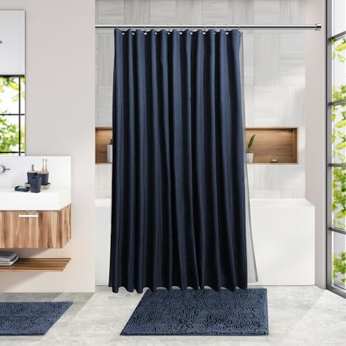 Clara Clark Bathroom Set, Shower Curtain Set and Shower Caddy Hanging