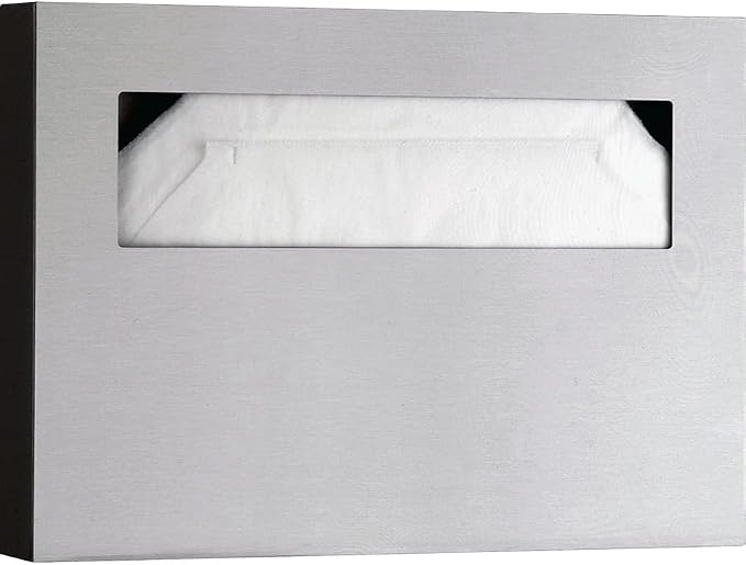Bobrick 221 Stainless Steel Toilet Seat Cover Dispenser, 15 3/4 x 2 x 11, Satin Finish