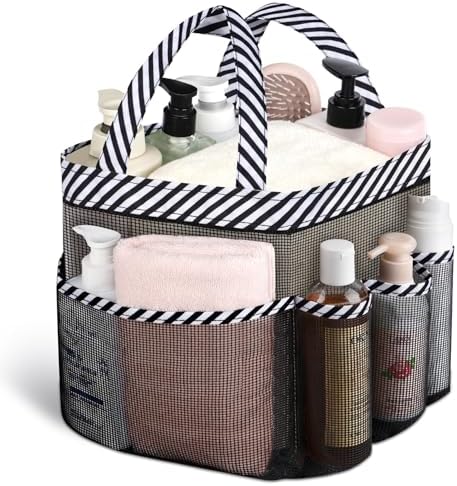 Mesh Shower Caddy Portable - 9 Pockets for College Dorm Room Essential