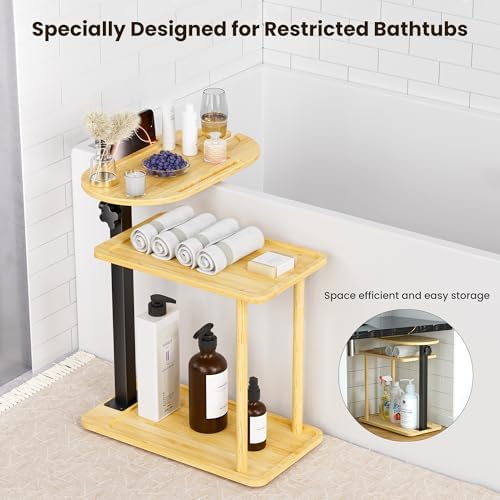Bathtub Tray Table, Freestanding Bath Side Table Tub Tray Caddy