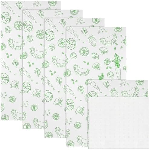 Amyhill 5 Pcs Refrigerator Liners Absorbent Fridge Shelf Mats, Stylish