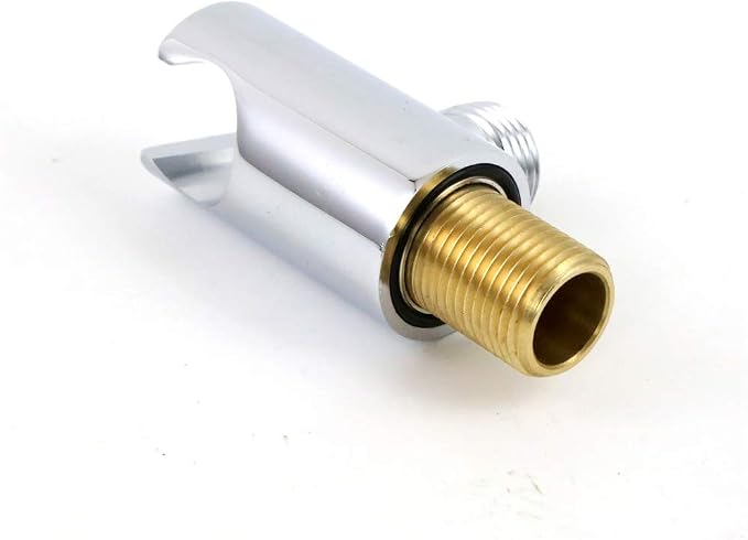 Hand Held Shower Head Holder with Hose Connector Shower Wand Holder Wall Mount,Handheld Shower Handle Sprayer Holder Shower Hose Adapter Shower Elbow with Spray Head Bracket Replacement Chrome
