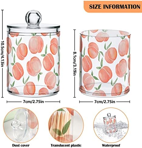 DOMIKING 4 Pack Acrylic Organizer for Cotton Balls, Swabs, Rounds - Clear Plastic Vanity Canisters - Cotton Ball Holder Dispenser - Bathroom Storage Essentials