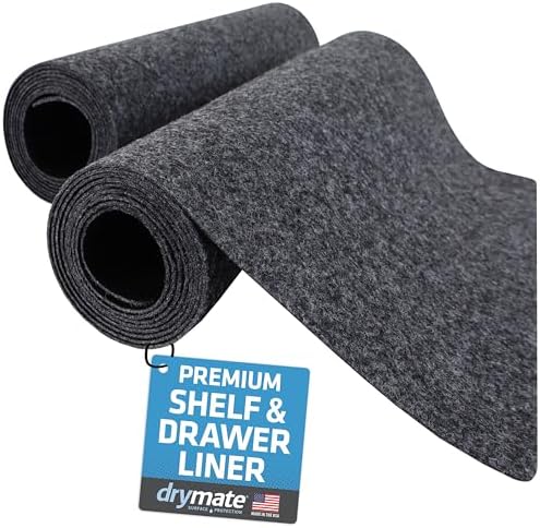Drymate Premium Luxury Shelf & Drawer Liners, 11”x50”, 2-Pack, Charcoal