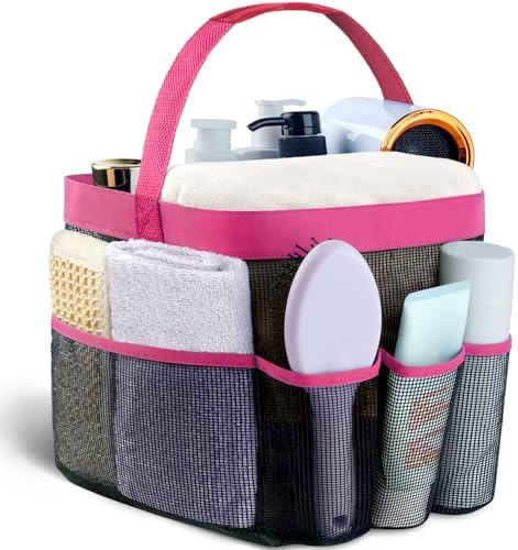 Mesh Shower Caddy Portable - 9 Pockets for College Dorm Room Essential