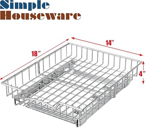 Simple Houseware Under Cabinet Pull Out Sliding Shelf Drawer, 18Dx14W