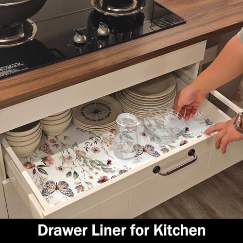 Floral Shelf Liners 24IN x 10FT Non Adhesive and Strong Non-Slip