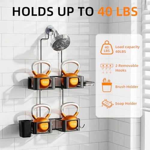 Haging Shower Caddy for Handheld Showerheads,Over Head Shower organizer